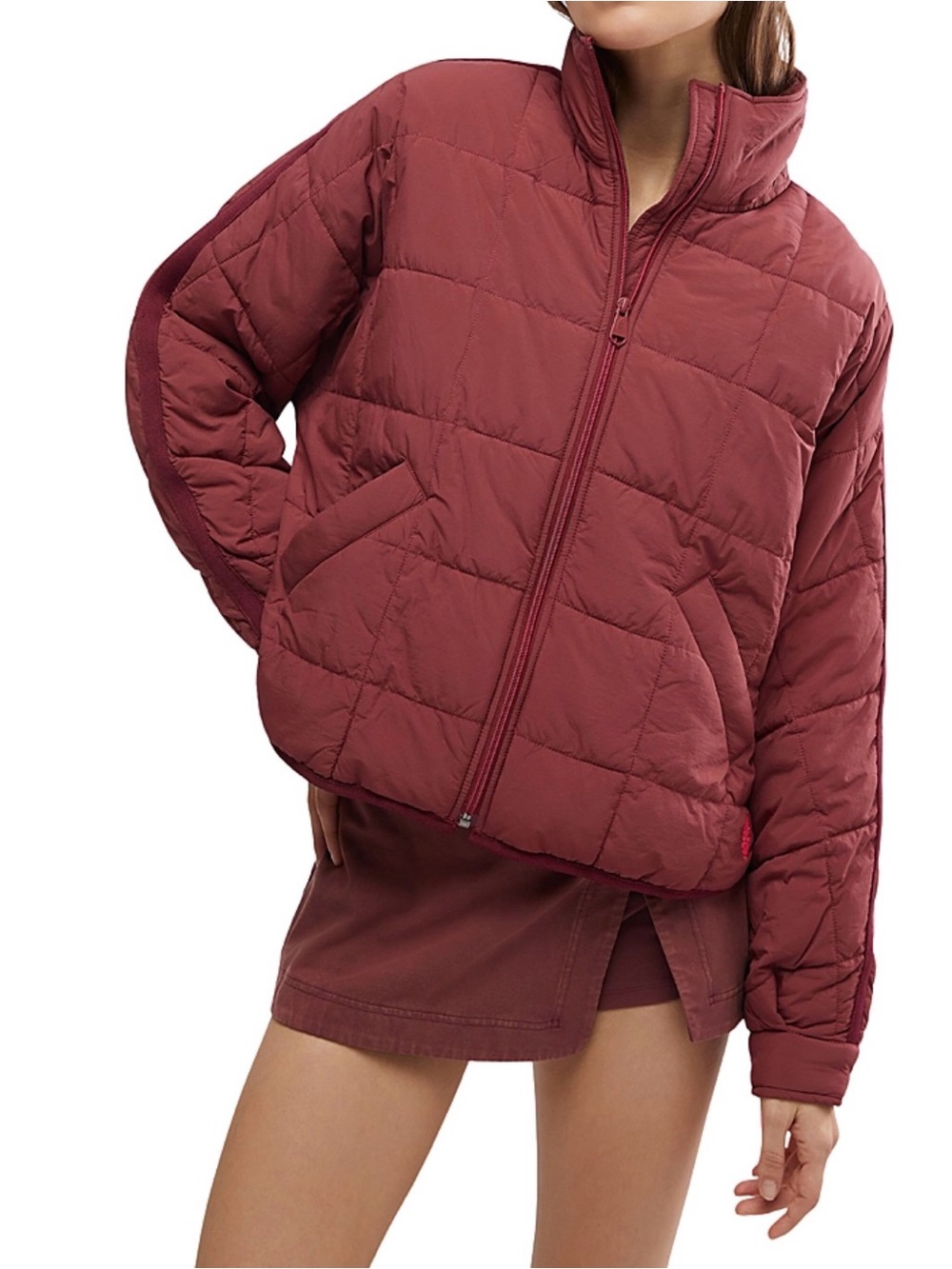 Free People Pippa Puffer in Sour Cherry
